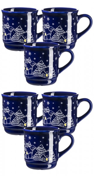 Mäser Glühweinbecher kobaltblau 0,2l - 6er Set