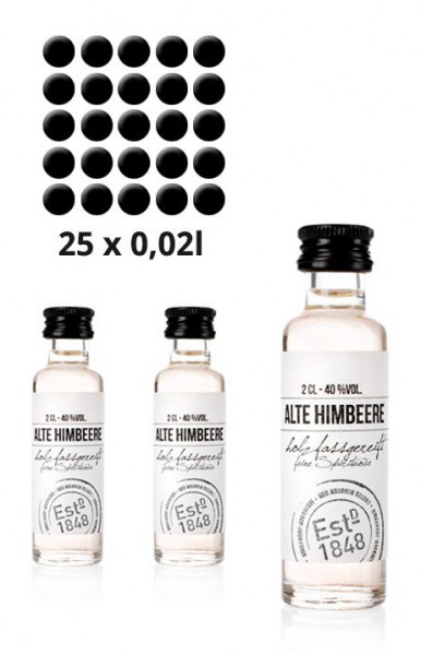 Birkenhof Brennerei - Alte Himbeere Alk.40vol.% 25x0,02l Würfel