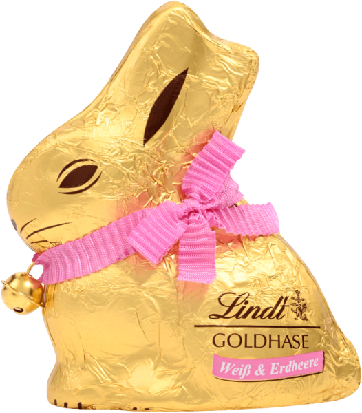 Lindt - Goldhase Weiße Schokolade &amp; Erdbeere 100g