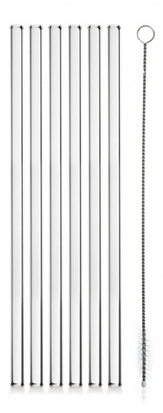 Böckling - Glastrinkhalme 20cm 6er-Set inkl. Reinigungsbürste