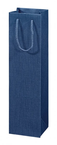 Famulus - 1er Tragetasche &quot;Satina Dunkelblau&quot; - edle Papiertragetasche mit Leinenstruktur