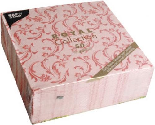 Papstar - Servietten 40 x 40 cm ROYAL Collection Rot Damascato 50 Stück