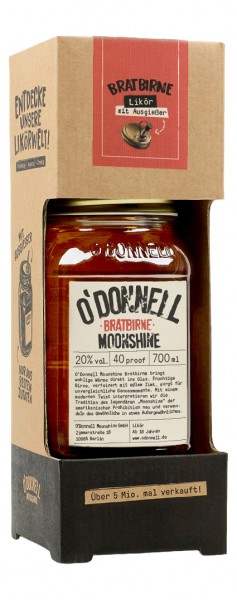 O'Donnell Moonshine Kombiset Bratbirne Alk.20vol.% 0,7l inkl. Ausgießer