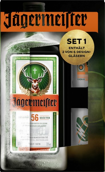 Jägermeister Alk.35vol.% 0,7l + 2Shotgläser "Set 1"