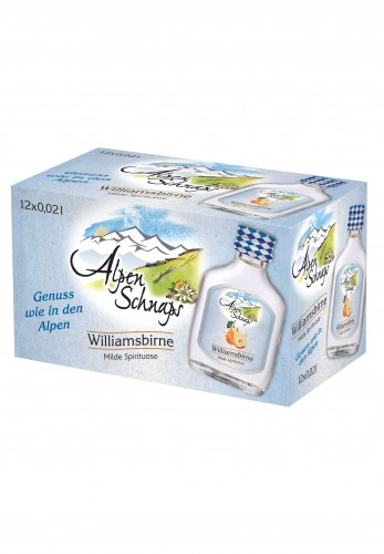 Alpenschnaps Williamsbirne Alk.35vol.% 12x0,02l Alpenschnaps Williamsbirne Alk.35vol.% 12x0,02l