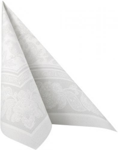 Papstar - Servietten 40 x 40 cm ROYAL Ornaments Weiß 50 Stück