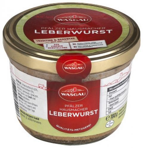 WASGAU - Pfälzer Hausmacher Leberwurst (180g-Glas)