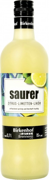 Birkenhof Saurer Zitronen Limetten Likör Alk.15vol.% 0,7l