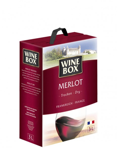 WineBox Merlot trocken 2019 3 Liter Bag-in-Box