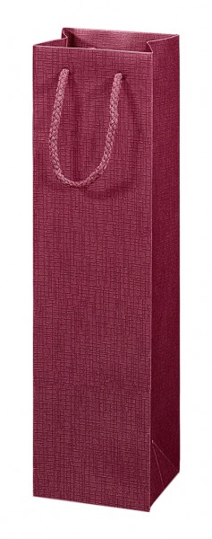 Famulus - 1er Tragetasche &quot;Satina Bordeaux&quot; - elegante Papiertragetasche mit Leinenstruktur