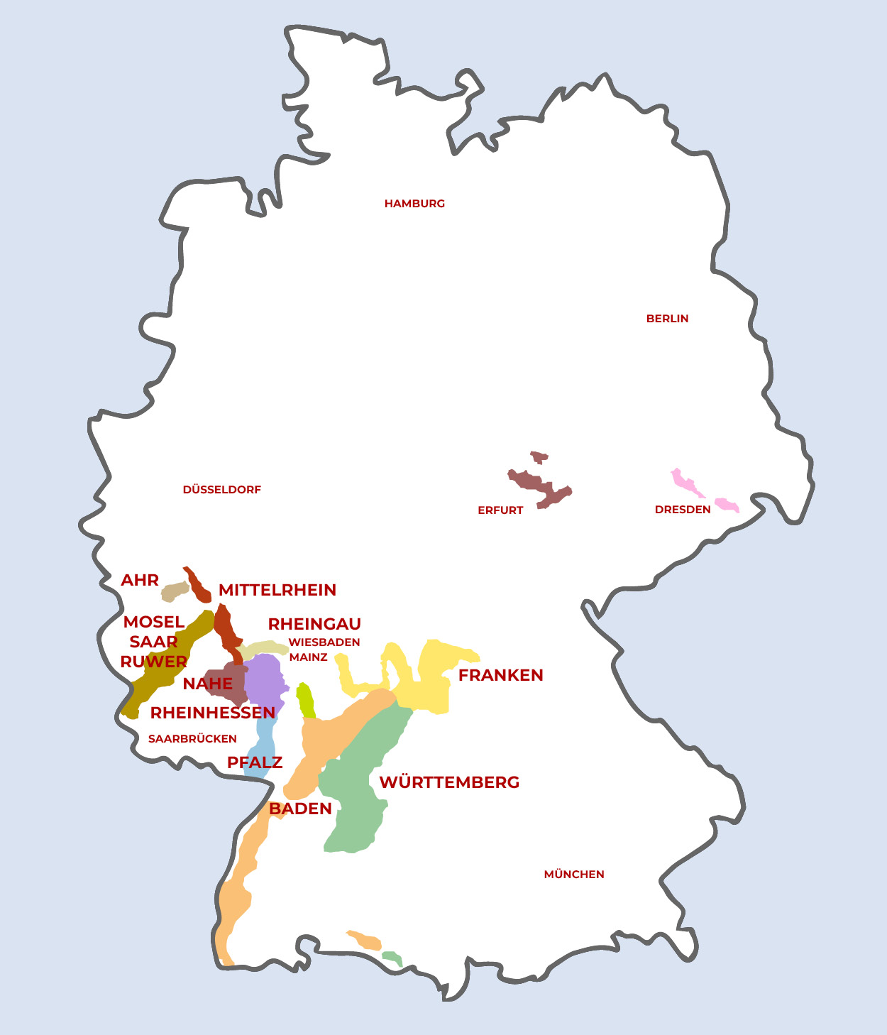 Weinanbaugebiete Deutschland Karte