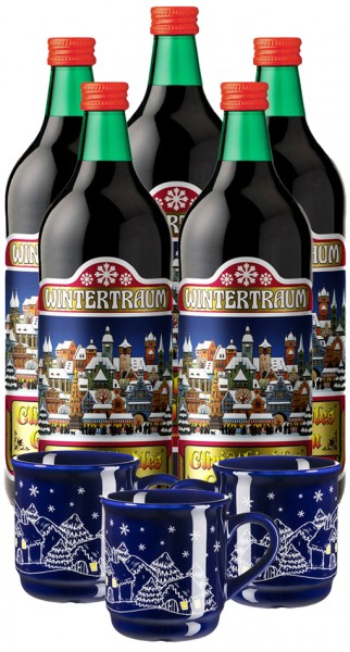 St. Lorenz Glühwein 5er Paket mit 3 Glühwein-Tassen