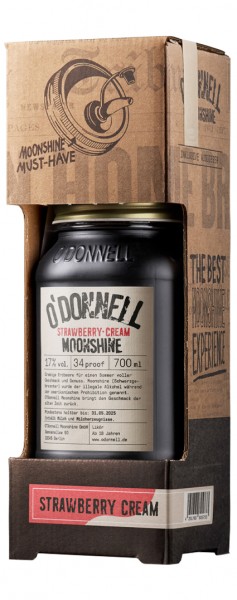 O&#039;Donnell Moonshine Kombiset Strawberry Cream Alk.17vol% 0,7l inkl. Ausgießer