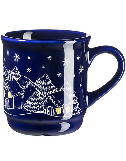 Mäser Glühweinbecher mit Weihnachtsmotiv kobaltblau 0,2l