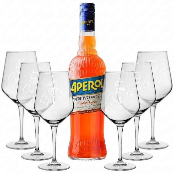 Geschenk-Set Aperol mit 6 Gläsern Sonderedition "Spritz"