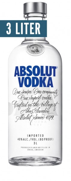 Absolut Vodka Doppelmagnum Alk.40vol.% 3l