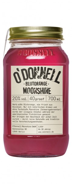 O&#039;Donnell Moonshine Blutorange Alk.20vol.% 0,7l